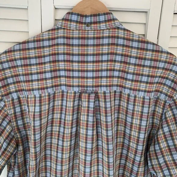 Wrangler Riata Classic Fit Shirt Rainbow Plaid Short Sleeve Button Down Mens L - Picture 10 of 11